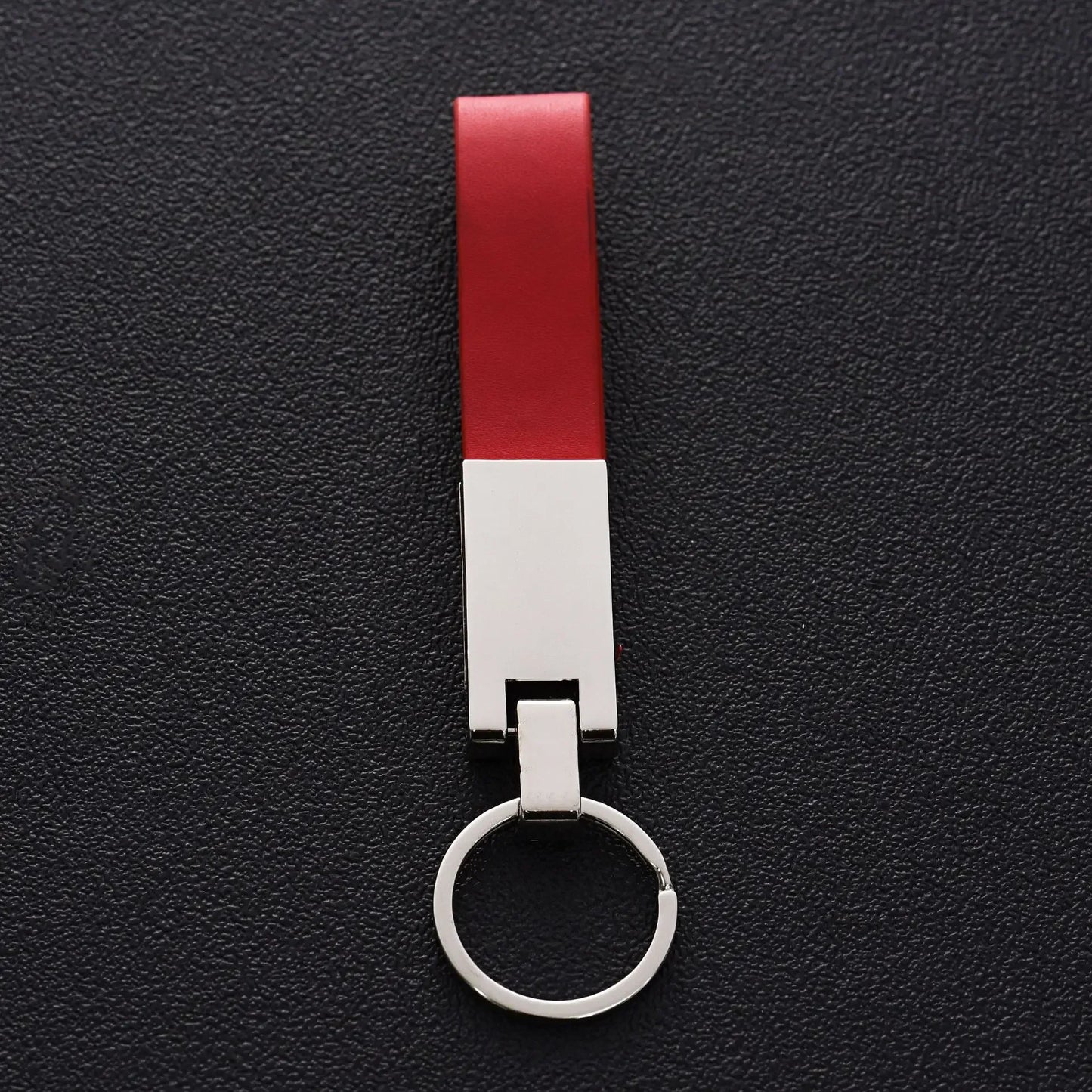 Luxury Business Men Metal Genuine Leather Keychain Car Moto Custom Laser Logo Name Keyring Boutique Key Chain Ring Gift