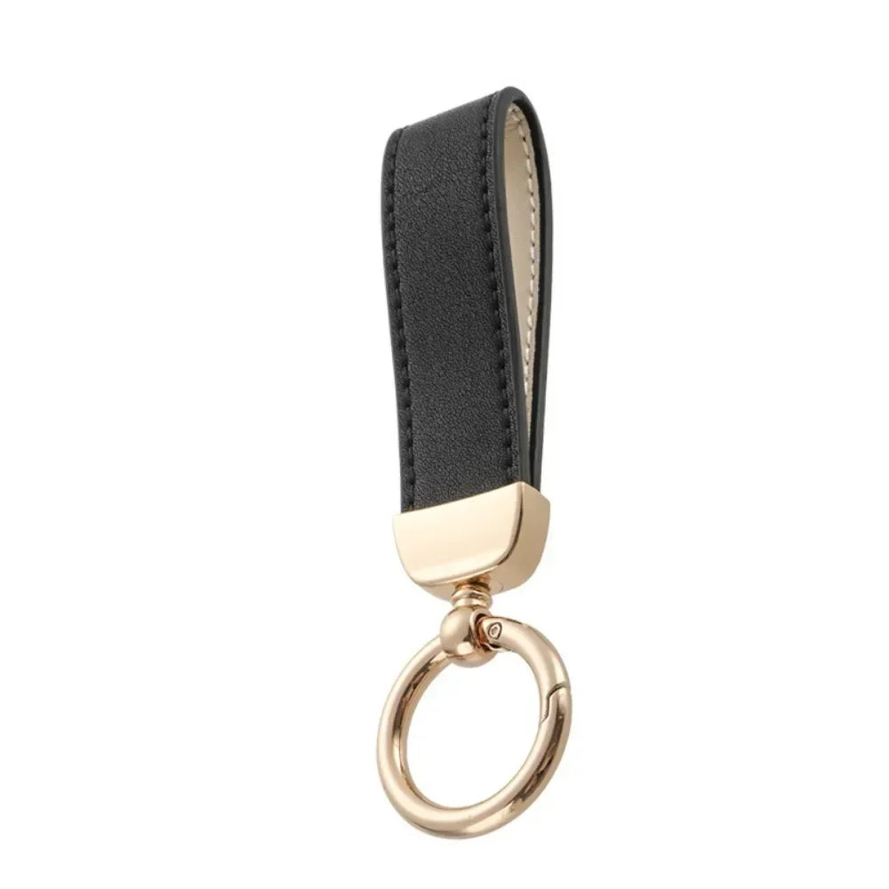 Customized Logo Name PU Leather Keychain Business Leather Key Chain for Men Women Car Keyring O-ring Engraved Engraving Gift
