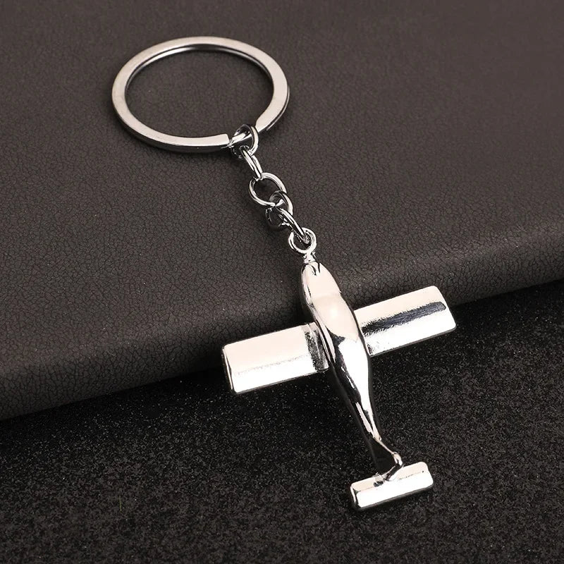 Creative Flight Enthusiast Mini Metal Cute Keychain Aircraft Pendant Key Ring Accessories Personalized Keyring Lover Small Gift
