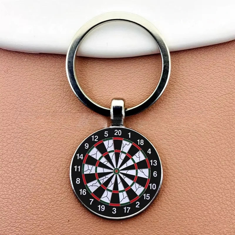 Creative Fashion Dart Target Keychain Retro Time Gemstone Keyring Metal Pendant Car Moto Key Chain Ring Gift
