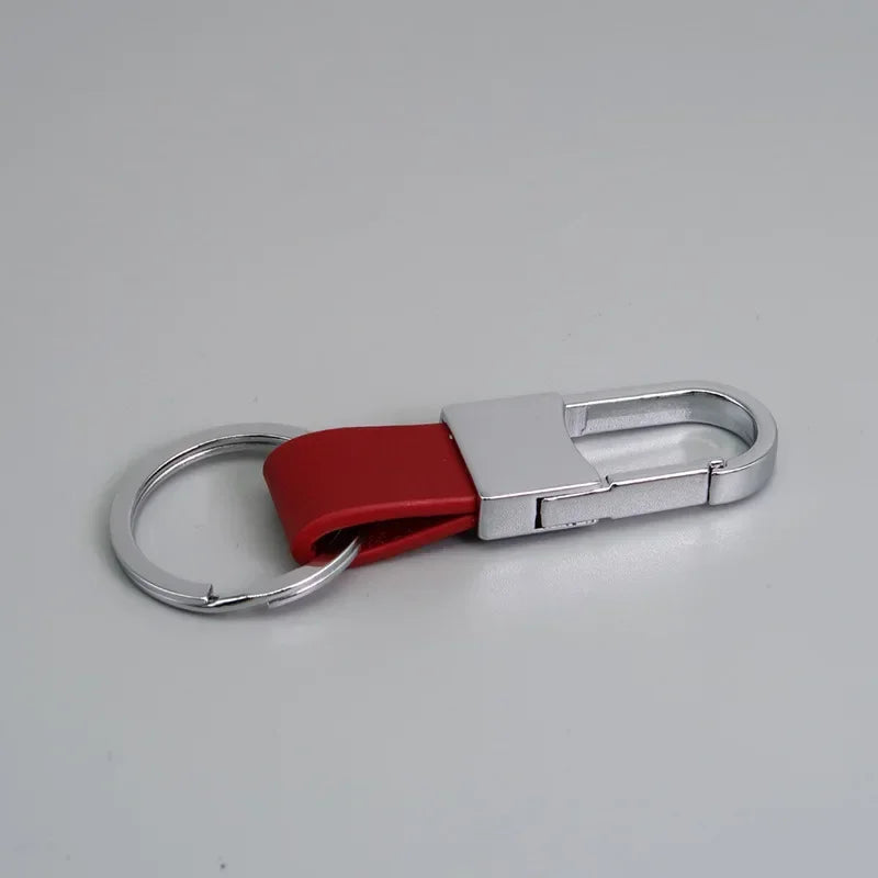 Custom Logo Name Simplicity Matte Finish Metal Leather Keychain with Laser Engraved Keyring Key Ring Chains Creative for Gif