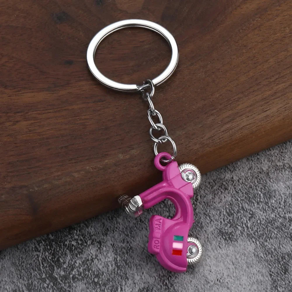 Electric Vehicle Creative Keychain Small Metal Moto Personalized Keyring Electric Motorcycle Car Key Chain Ring Gift