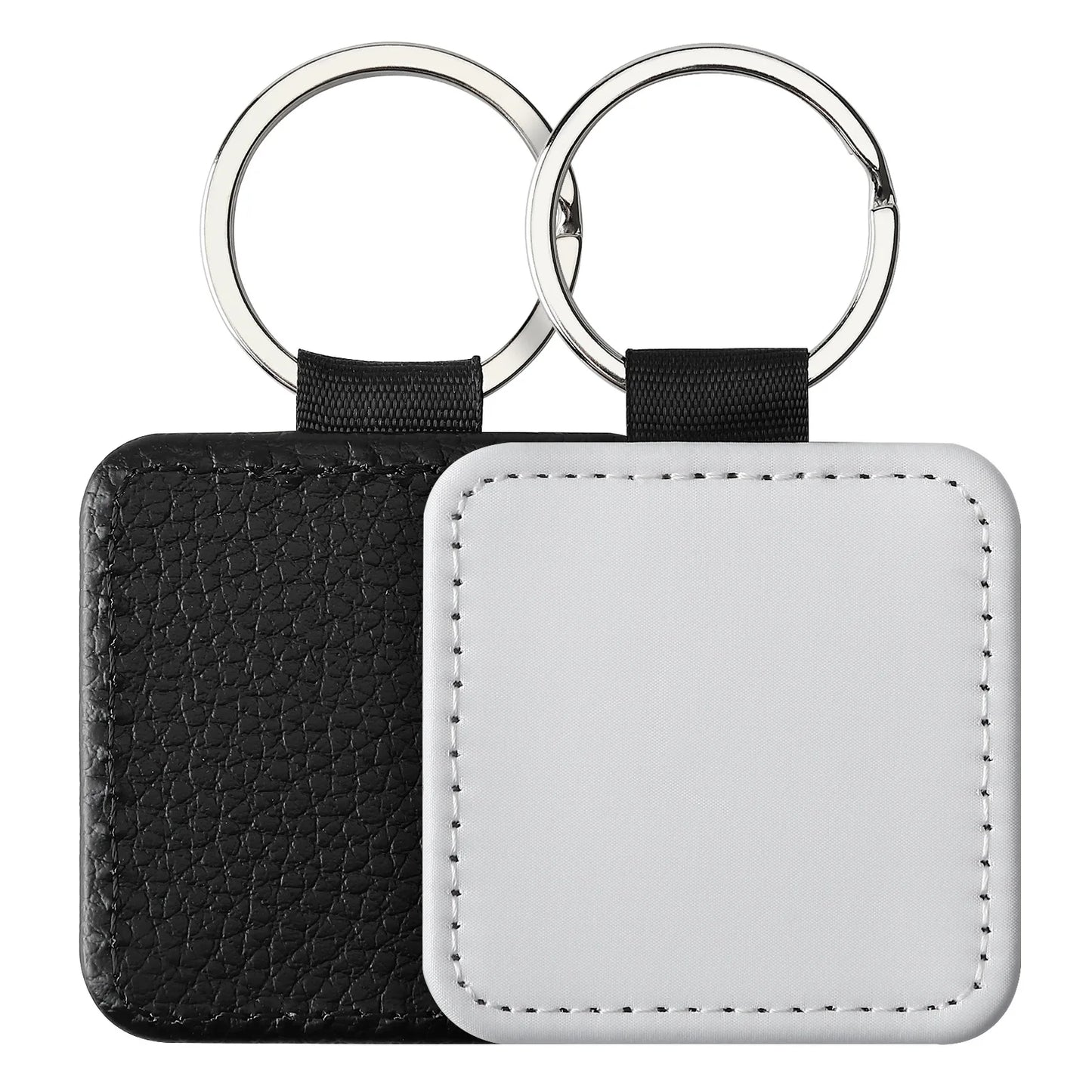Custom Name Logo Metal White Style Neoprene Keychain Pendant Moto Car Keyring Print Text Cartoon Key Ring Chain Gift