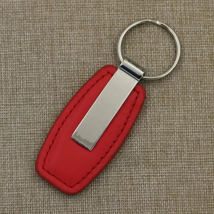 Fashion Metal Leather Keychain Custom Logo Name Keyring Spot Hardware Accessorie for Car Moto Key Ring Buckle Pendant Gift