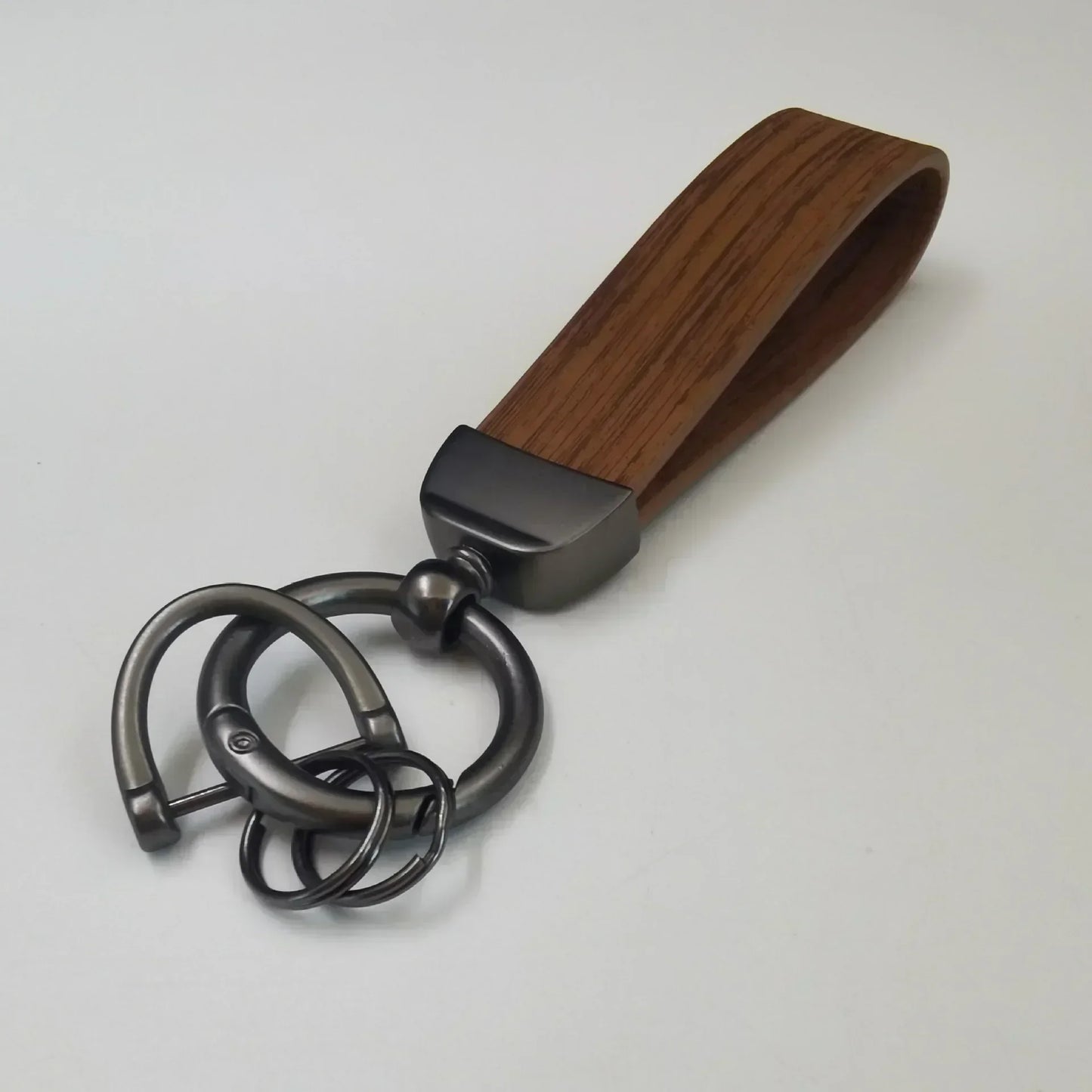 Custom Logo Name Tree Wood Grain Texture Car Moto Keychain Simple and Fashionable Keyring Key Chain Ring Bag Metal Pendant Gift