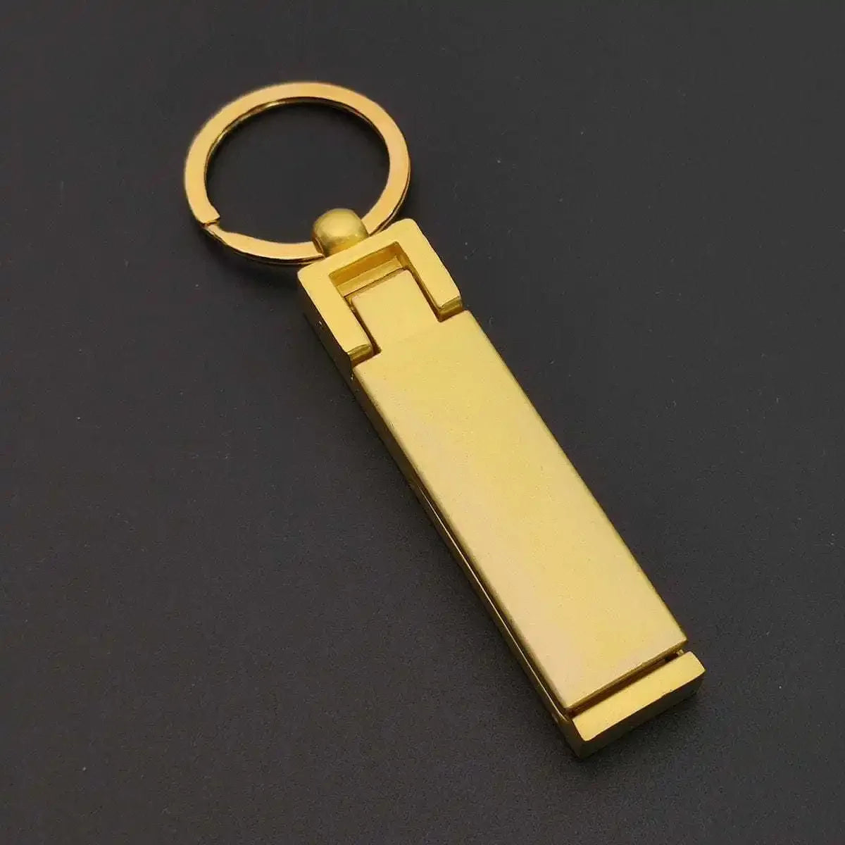 New Custom Logo Name Stainless Steel Keychain Metal Style Rectangular Key Ring Hang Tag Mobile Phone Holder Engraved Laser Gift