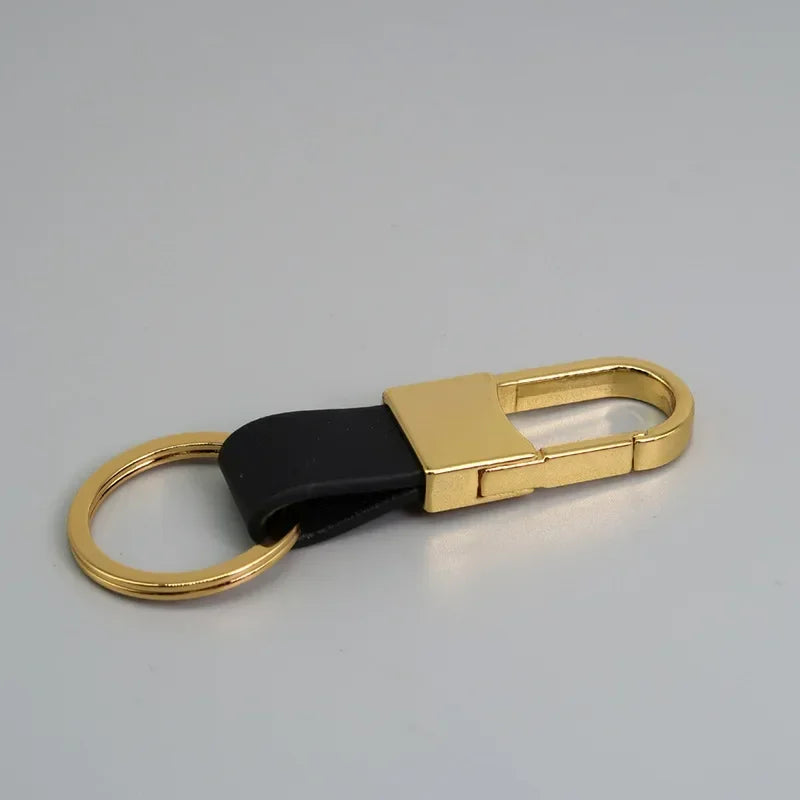 Custom Logo Name Simplicity Matte Finish Metal Leather Keychain with Laser Engraved Keyring Key Ring Chains Creative for Gif