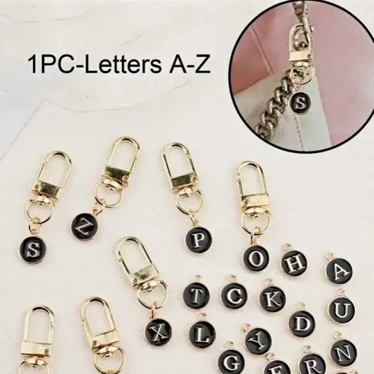 1pcs/5pcs Fashion DIY A-Z Letter A To Z Keychain Charms 26 Alphabet Metal Keyring Cute Small Lover Hang Bag Pendant Ring Gift