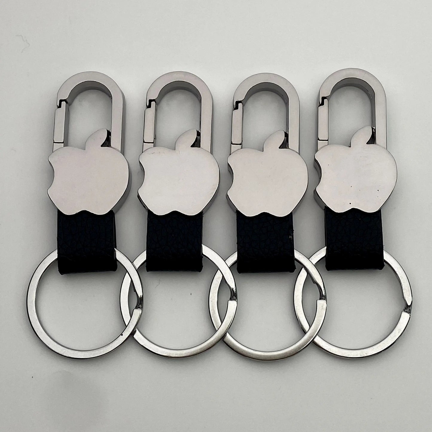 1/4PCS Personalized Leather Splicing Waist Hanging Car Keychain Metal Key Ring Chain Motorcycle Keyring Accessories for Man Gift