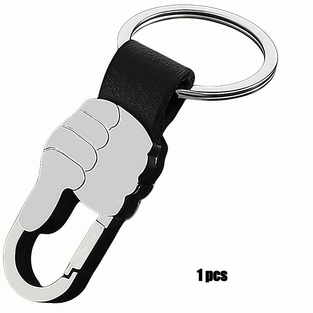 1/4PCS Personalized Leather Splicing Waist Hanging Car Keychain Metal Key Ring Chain Motorcycle Keyring Accessories for Man Gift