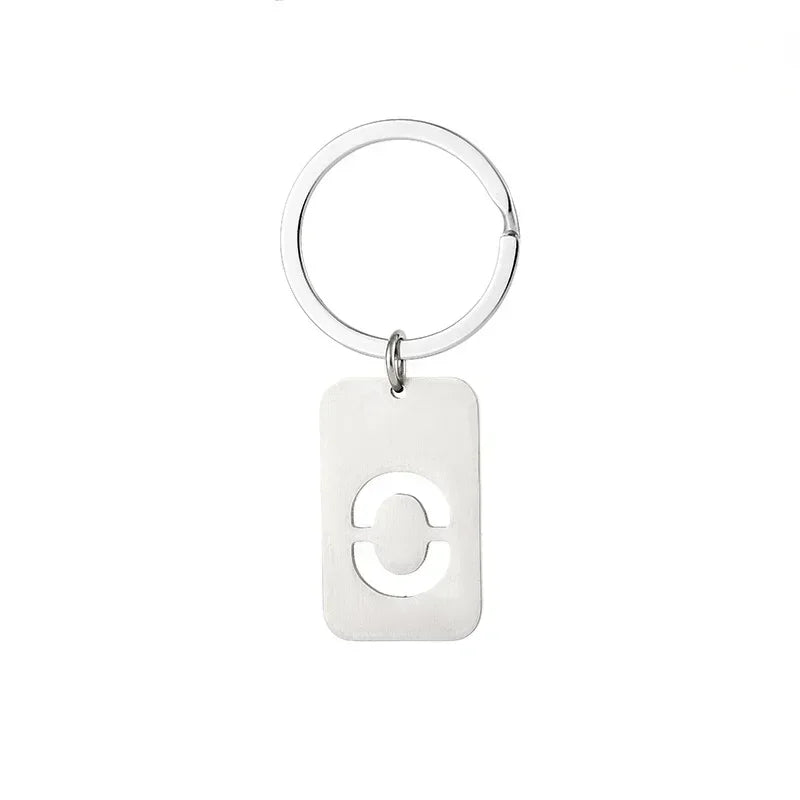 New Creative Hollowed Out 26 Letter Keychain Brushed Military Brand Pendants Key Ring Buckle Chains Car Motorcyler Keyring Gift
