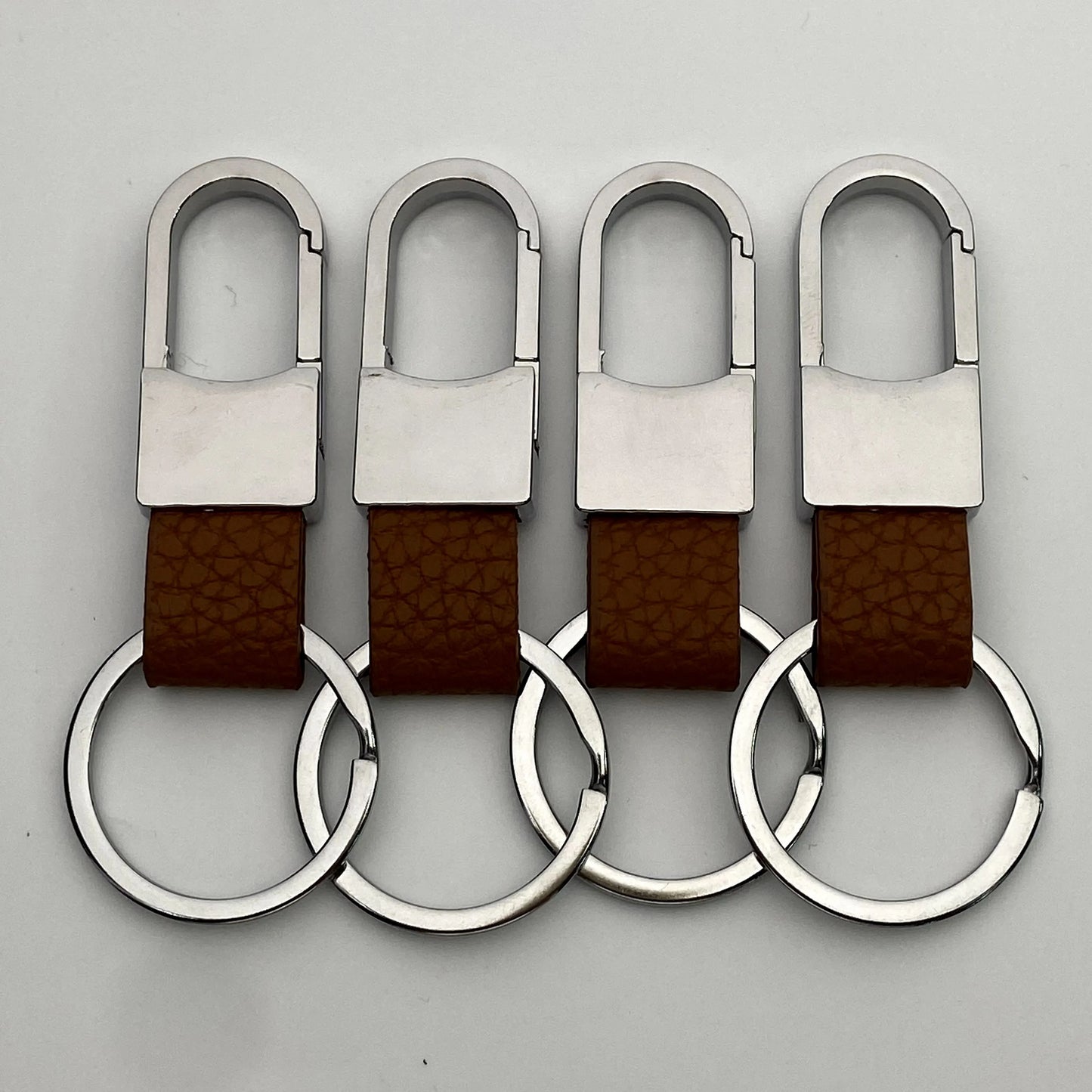 1/4PCS Personalized Leather Splicing Waist Hanging Car Keychain Metal Key Ring Chain Motorcycle Keyring Accessories for Man Gift