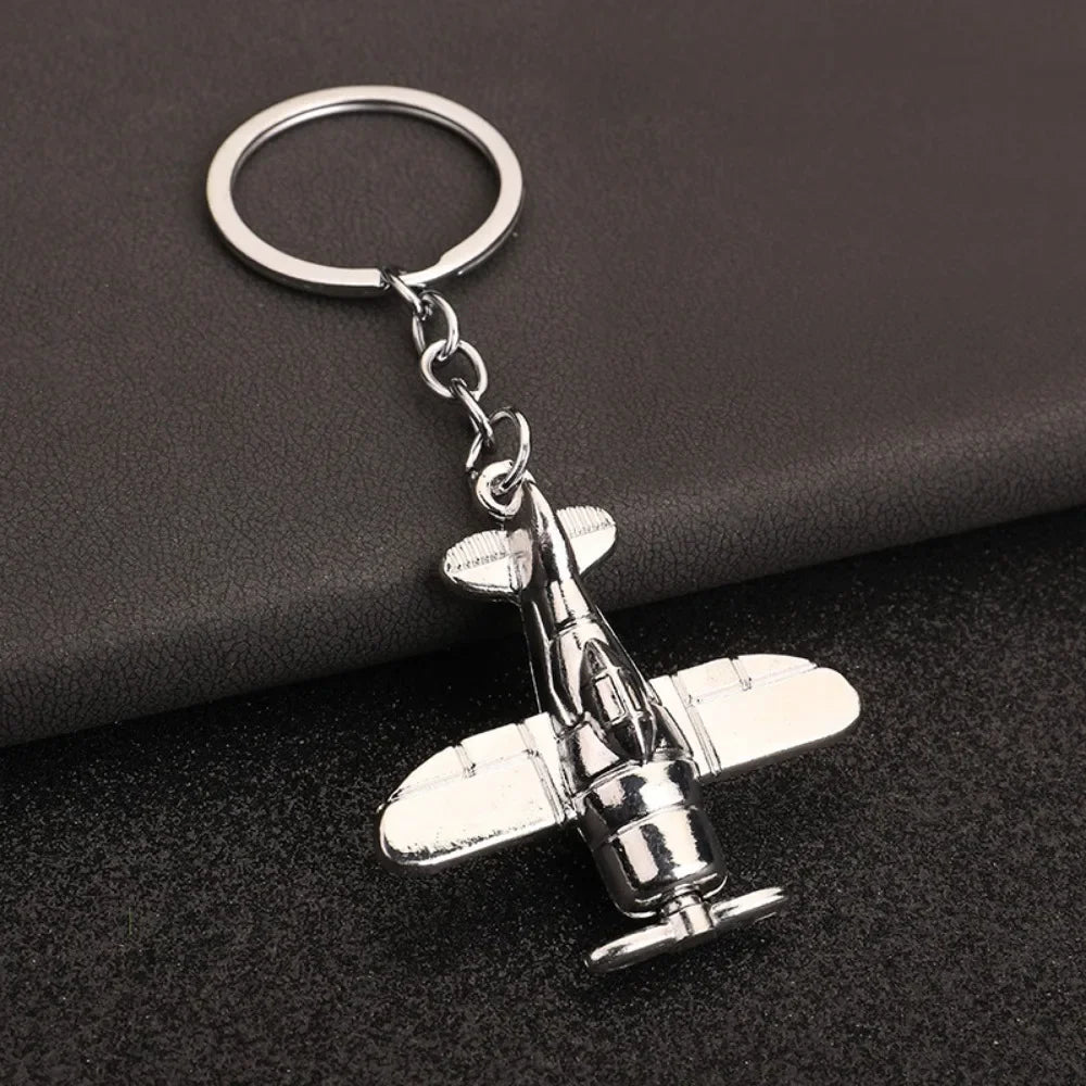 Creative Flight Enthusiast Mini Metal Cute Keychain Aircraft Pendant Key Ring Accessories Personalized Keyring Lover Small Gift