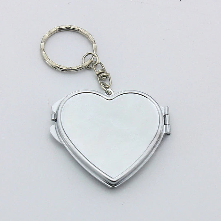 Custom LOGO Name Metal Stainless Steel Mirror Keychain Love Core Heart Keyring for Woman Pendant Key Ring Chain Gift