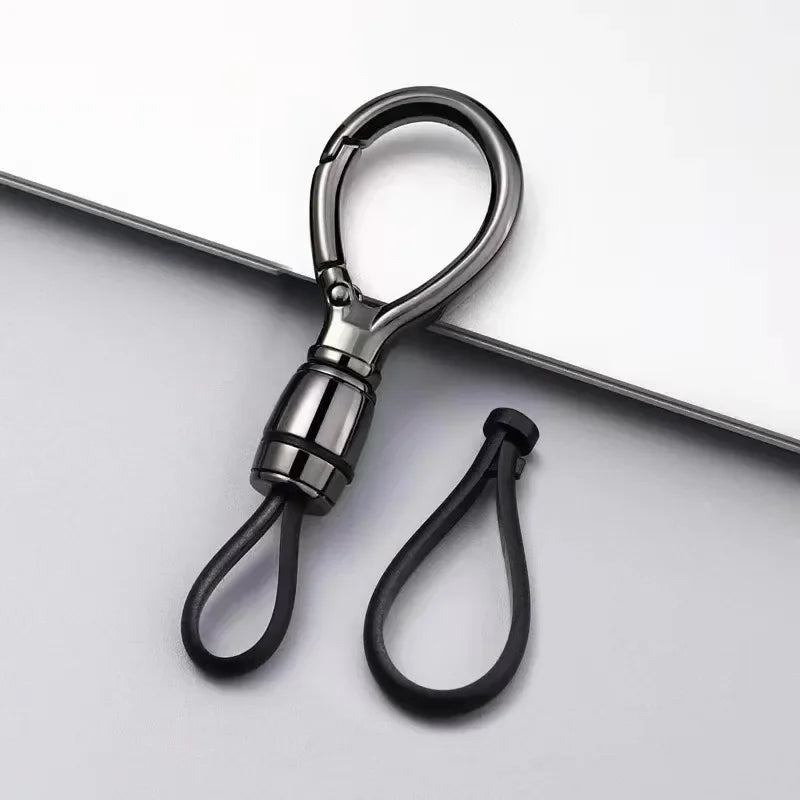 Creative Simple Luxury Leather Rope Metal Pendant Keychain Car Moto Mini Keyring Circle Key Chain Ring Gift