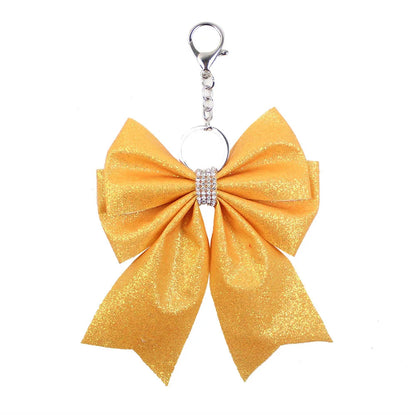 Originality Silk Ribbon Cloth Butterfly Keychain Flower Cheerleaders Keyring for Girl Pendant Backpack Key Ring Chain Gift
