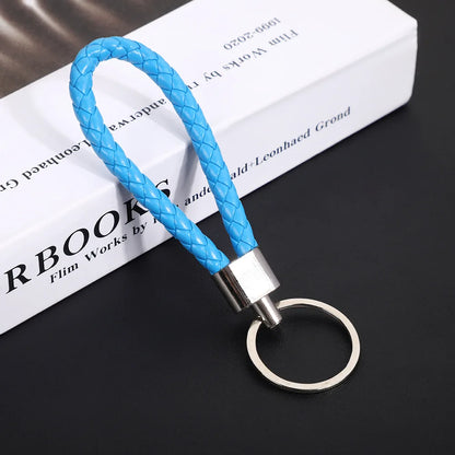 Originality PU Leather Metal Organization Rope Keychain Personality Custom Name Text Keyring Car Moto Key Ring Chain Gift