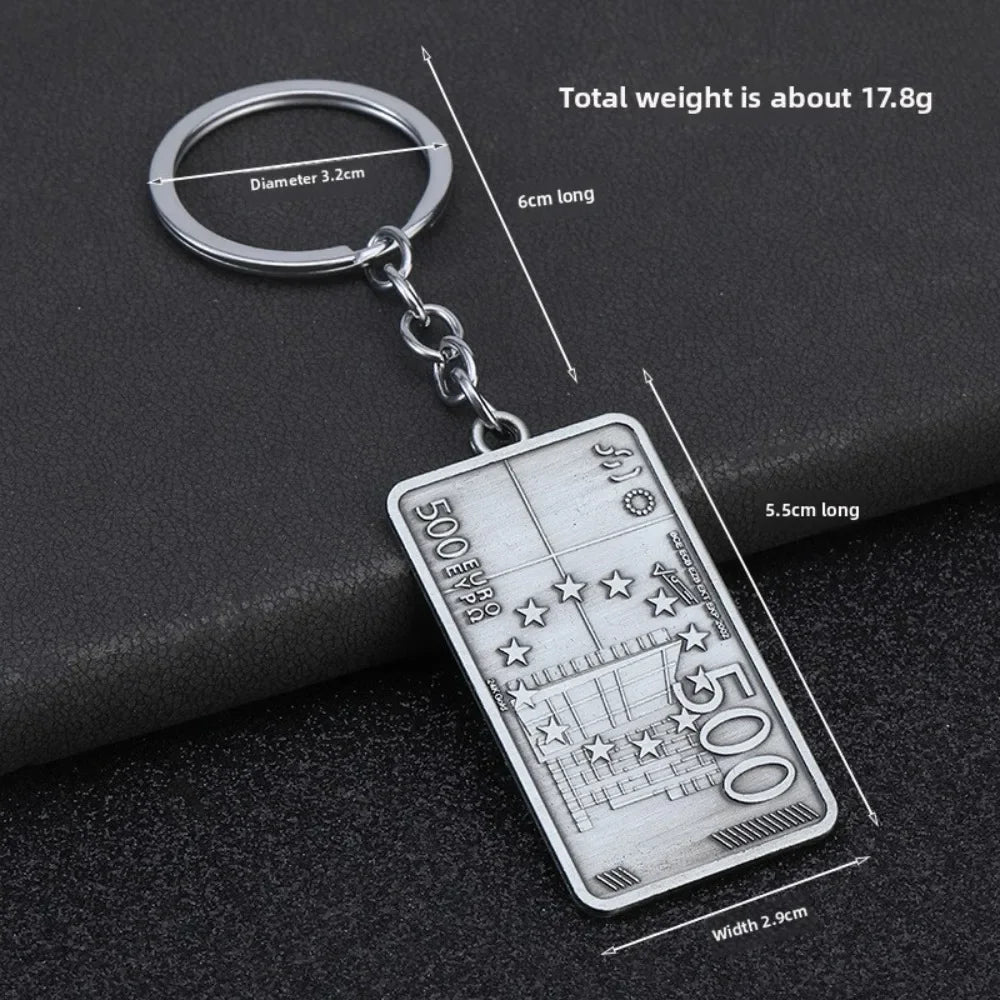 Metal Euro Style Luck Wealth Keychain Originality Pendant Personalization Keyring Car Moto Backpack Key Chain Ring Gift