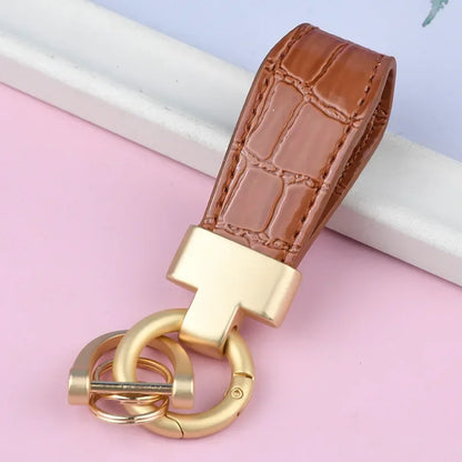 Custom Logo Name Luxury Leather Keychain PU Metal Accessories Backpack Keyring Car Motorcycle Women Girl Key Chain Ring Gift