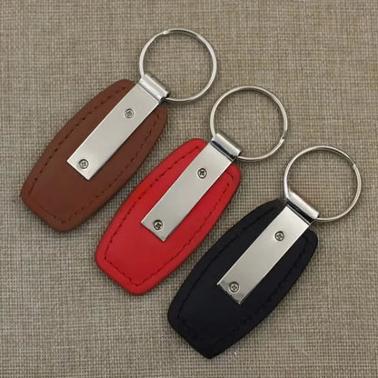Fashion Metal Leather Keychain Custom Logo Name Keyring Spot Hardware Accessorie for Car Moto Key Ring Buckle Pendant Gift