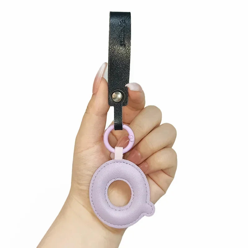 A To Z Alphabet PU Leather Fashion Keychain Charms 26 Initial Letter Keyring Candy Color Phone Pendant Car Key Chain Ring Gift