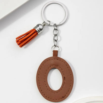 Popular A-Z Color Tassels Keychain 26 Letter Keyring Backpack Pendant Key Ring Buckle Chains for Car Moto Gift