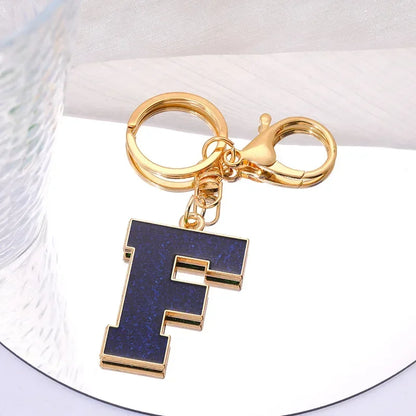Fashion Bag Pendant Keychain A-Z Initials Keyring for Couples Metal Pendant DIY Gift for Men Women 26 Alphabet Accessories Gift