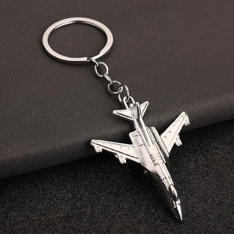 Creative Flight Enthusiast Mini Metal Cute Keychain Aircraft Pendant Key Ring Accessories Personalized Keyring Lover Small Gift