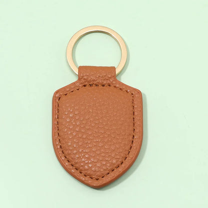 Personalized Shield Leather Keychain Custom Logo Name Commercial Creative Pendant Keyring Car Motorcycle  Key Chain Ring Gift