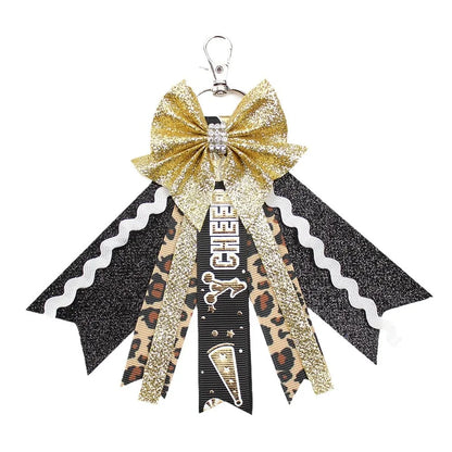 Originality Silk Ribbon Cloth Butterfly Keychain Flower Cheerleaders Keyring for Woman Pendant Backpack Key Ring Chain Gift