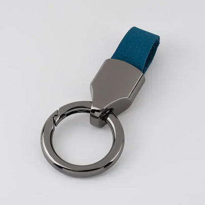Retro Vintage Personalized Keyring Custom Logo Name Car Key Chain Laser Engrave Nubuck Leather Keychain for Men and Women Gift