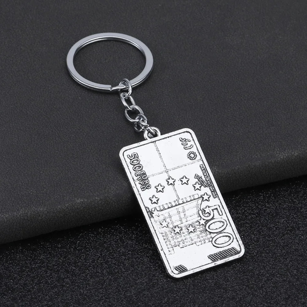 Metal Euro Style Luck Wealth Keychain Originality Pendant Personalization Keyring Car Moto Backpack Key Chain Ring Gift