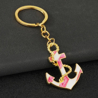 Personalization Originality 3D Metal Keychain Ship's Anchor Three-dimensional Backpack Keyring Adventure Key Chain Ring Gift