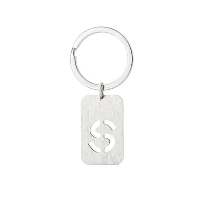 New Creative Hollowed Out 26 Letter Keychain Brushed Military Brand Pendants  Key Ring Buckle Chains Car Motorcyler Keyring Gift