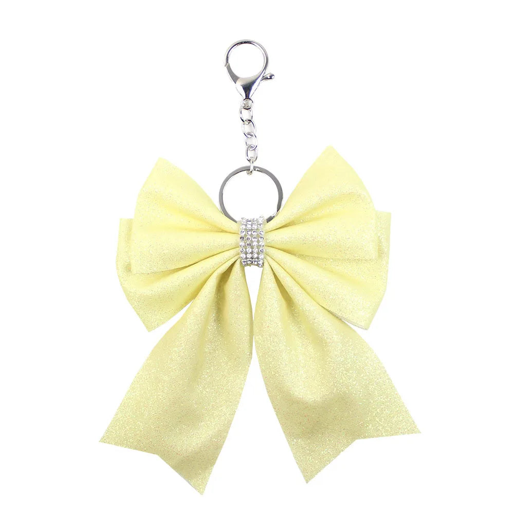 Originality Silk Ribbon Cloth Butterfly Keychain Flower Cheerleaders Keyring for Girl Pendant Backpack Key Ring Chain Gift