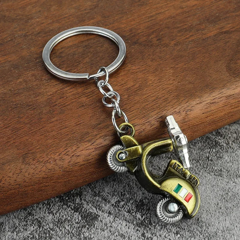 Electric Vehicle Creative Keychain Small Metal Moto Personalized Keyring Electric Motorcycle Car Key Chain Ring Gift