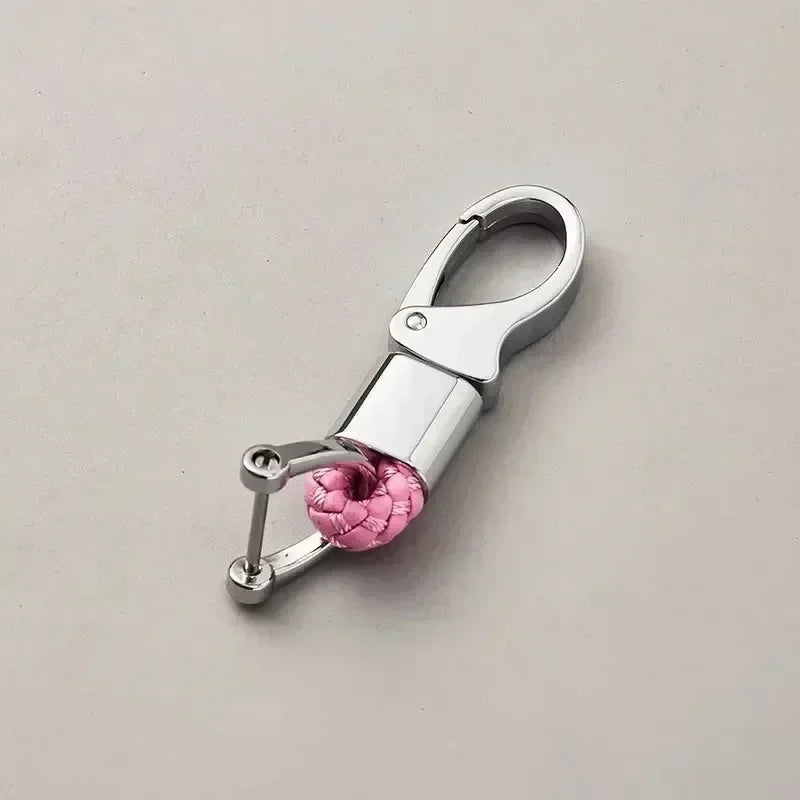 Custom Logo Name Fashionable Woven Rope Keychain Personalized Horseshoe Buckle Car Keyring Women Men Key Ring Chain Gift