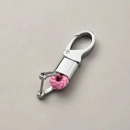 Custom Logo Name Fashionable Woven Rope Keychain Personalized Horseshoe Buckle Car Keyring Women Men Key Ring Chain Gift