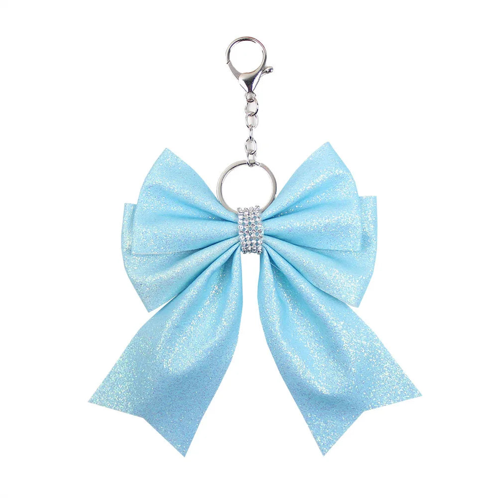 Originality Silk Ribbon Cloth Butterfly Keychain Flower Cheerleaders Keyring for Girl Pendant Backpack Key Ring Chain Gift