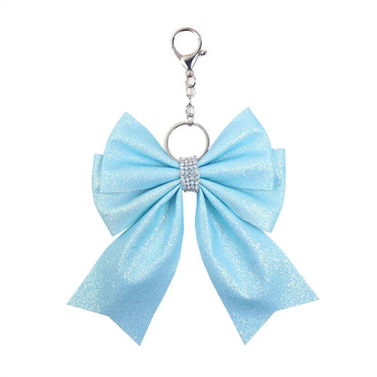 Originality Silk Ribbon Cloth Butterfly Keychain Flower Cheerleaders Keyring for Girl Pendant Backpack Key Ring Chain Gift