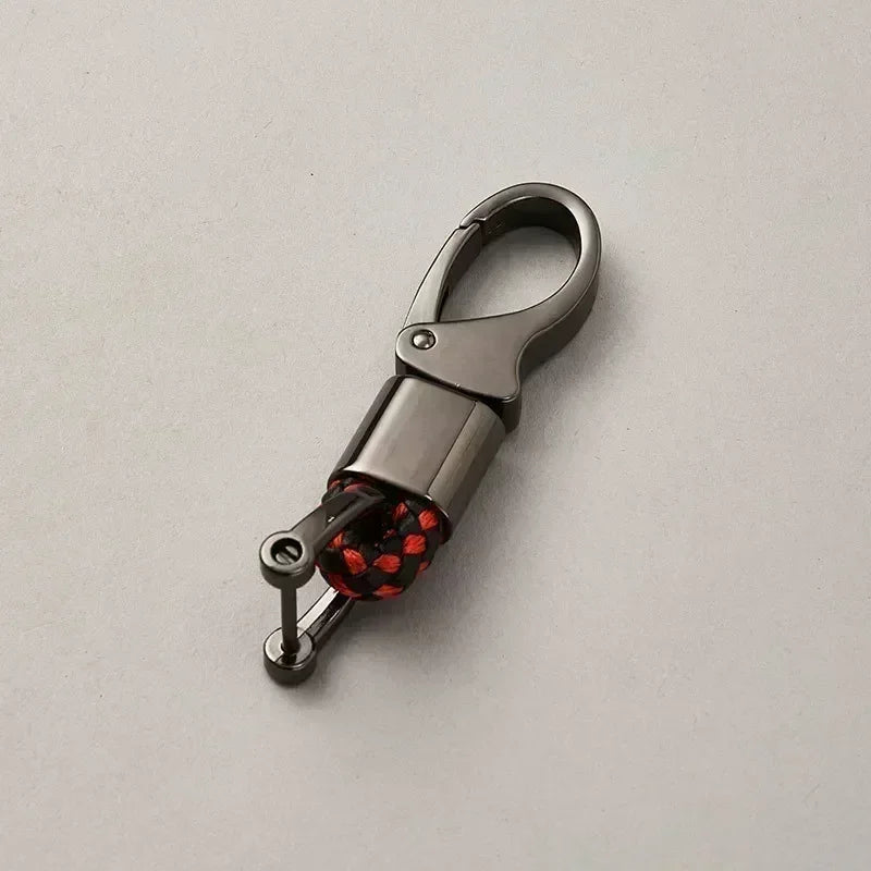 Custom Logo Name Fashionable Woven Rope Keychain Personalized Horseshoe Buckle Car Keyring Women Men Key Ring Chain Gift
