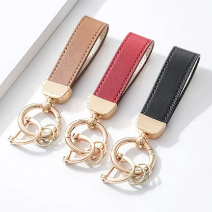 Customized Logo Name PU Leather Keychain Business Leather Key Chain for Men Women Car Keyring O-ring Engraved Engraving Gift