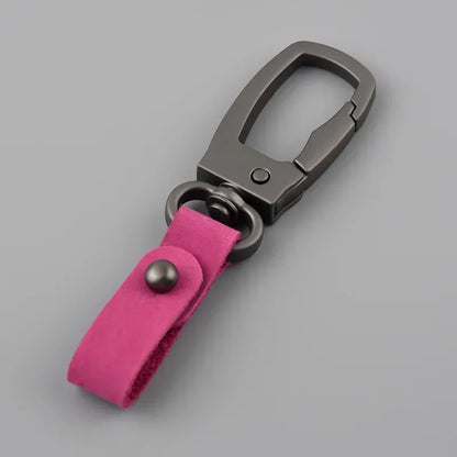 Fashion Matte Finish Concise Leather Metal Keychain Simplicity Key Chain Ring Anti Detachable Keyring Men Woman Car Moto Gift