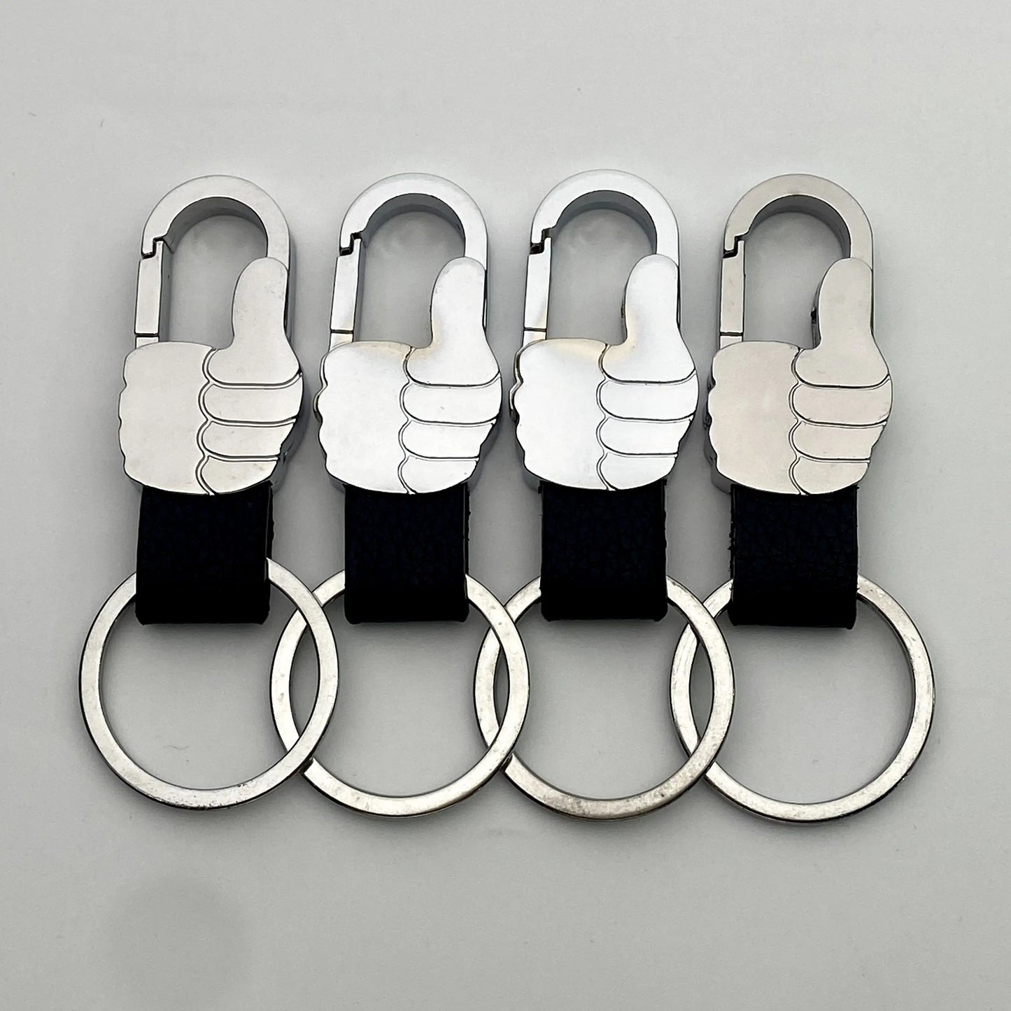 1/4PCS Personalized Leather Splicing Waist Hanging Car Keychain Metal Key Ring Chain Motorcycle Keyring Accessories for Man Gift