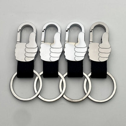 1/4PCS Personalized Leather Splicing Waist Hanging Car Keychain Metal Key Ring Chain Motorcycle Keyring Accessories for Man Gift