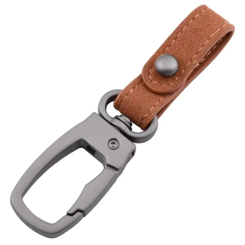 Leather Metal Fashion Keychain Men Ladies Essential Keyring Tri Color Bar Shaped Home Automobile Key Chain Anti Theft Detachable