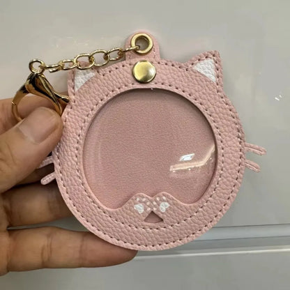 Cat Cute Keychain Women Leatherwear Keyring Car Moto Key Chain Ring Pendant Ring Anime for Bag Pendant Female Photo Gift