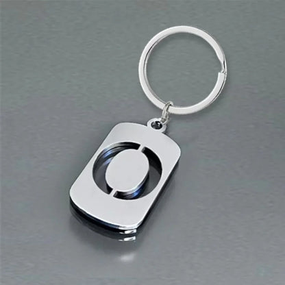 Popular A-Z Square Brand Stainless Steel Keychain 26 Letter Keyring Pendant Key Ring Buckle Chains for Car Motorcyle Gift