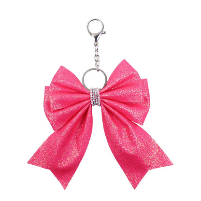 Originality Silk Ribbon Cloth Butterfly Keychain Flower Cheerleaders Keyring for Girl Pendant Backpack Key Ring Chain Gift