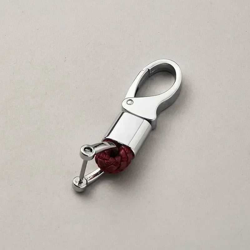 Custom Logo Name Fashionable Woven Rope Keychain Personalized Horseshoe Buckle Car Keyring Women Men Key Ring Chain Gift